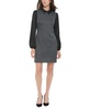 Petite Mixed-Media Long-Sleeve Shift Dress