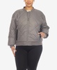 Plus Size Diamond Quilted Puffer Bomber Jacket