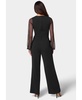 Women's V-Neck Jumpsuit with Powermesh Sleeve