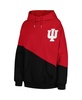 Women's Crimson, Black Indiana Hoosiers Matchmaker Diagonal Cowl Pullover Hoodie