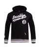 Men's Black Brooklyn Nets Script Tail Pullover Hoodie