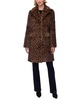 Women's Printed Faux-Fur Button-Front Coat 