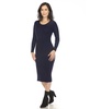 Women's Long Sleeve Rib Midi Sweater Dress