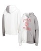 Women's Gray and White Oklahoma Sooners Split Pullover Hoodie