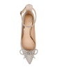 Women's Geranium Rhinestone Bow Kitten Heel Evening Pumps