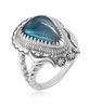 Sterling Silver Labradorite Split Shank Rope Ring, Size 9