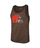 Men's Threads Nick Chubb Heathered Brown Cleveland Browns Name and Number Tri-Blend Tank Top