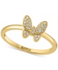 EFFY® Diamond Butterfly Ring (1/10 ct. t.w.) in Sterling Silver or 14k Gold-Plated Sterling Silver