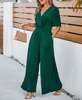 Women's V-Neck Emerald Enchantment Jumpsuit