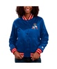 Women's Navy New England Patriots Full Count Satin Full-Snap Varsity Jacket