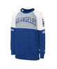 Women's Royal, Gray Los Angeles Dodgers Baseline Raglan Pullover Sweatshirt