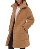 Women's Long Sherpa Snap-Closure Teddy Coat