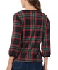 Women's Plaid-Print Puff-Sleeve Top