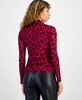 Women's Printed Mesh Twist-Neck Blouse, Created for Macy's 