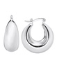 Silver Plated or 18k Gold Plated Brass Puff Hoop Earring