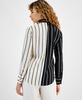 Women's Striped Button-Front Blouse, Created for Macy's