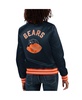 Women's Navy Chicago Bears Full Count Satin Full-Snap Varsity Jacket