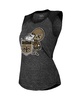 Women's Black New Orleans Saints Retro Tri-Blend Raglan Muscle Tank Top