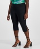 Trendy Plus Size High-Rise Ponte Side-Zip Capri Pants, Exclusively at Macy's 