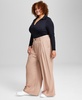 Trendy Plus Size Easy Wide-Leg Trousers