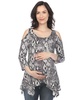 Maternity Snake Print Cold Shoulder Tunic