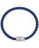 Blue Braided Leather Bracelet