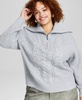 Trendy Plus Size Zip-Collar Sweater, Created for Macy's