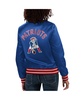 Women's Navy New England Patriots Full Count Satin Full-Snap Varsity Jacket