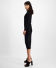 Women's Long-Sleeve Round-Neck Burnout Midi Dress, Created for Macy's