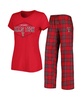 Women's Red and Black Texas Tech Red Raiders Badge T-shirt and Flannel Pants Sleep Set