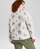 Trendy Plus Size Floral-Embroidered Fleece Pullover, Created for Macy's