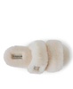 Dearfoams Women's Benalla Genuine Shearling Double Band Fuzzy Slide Slipper