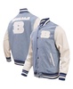 Men's Denim Distressed Cincinnati Bengals Varsity Blues Full-Snap Varsity Jacket