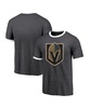 Men's Threads Heathered Black Vegas Golden Knights Ringer Contrast Tri-Blend T-shirt