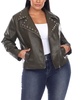 Plus Size Faux Leather Jacket