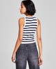 Petite Striped Cropped Sweater Tank Top, Exclusively at Macy's