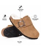 Atlas Fur Genuine Leather Fur Lined Clogs for Women with Arch Support