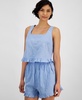 Women's Embroidered Ruffled-Hem Top, Created for Macy's