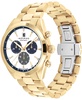 Men's Datron Swiss Quartz Chrono Ionic Plated Gold Steel Watch 40mm