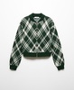 Women's Checkered Zipper Cardigan