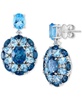 EFFY® Multi-Topaz Cluster Drop Earrings (15-1/10 ct. t.w.) in Sterling Silver