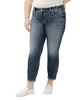 Plus Size Boyfriend Mid Rise Slim Leg Luxe Stretch Jeans