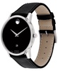 Men's Swiss Automatic Museum Black Calfskin Leather Strap Watch 40mm