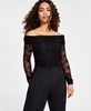 Petite Lace Off-The-Shoulder Long-Sleeve Top, Created for Macy's