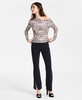 Women's Printed Asymmetric Long-Sleeve Top, Exclusively at Macy's