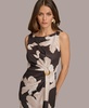 Donna Karan Women's Floral Side-Ruched Sleeveless Dress