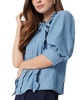 Women's Puff-Sleeve Button-Front Top 