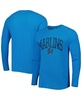 Men's Blue Miami Marlins Inertia Raglan Long Sleeve Henley T-shirt