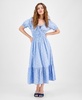 Women's Printed Cotton Puff-Sleeve Maxi Dress, Exclusively at Macy's