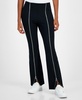 Women's Front-Zip Ponté-Knit Pants, Created for Macy's